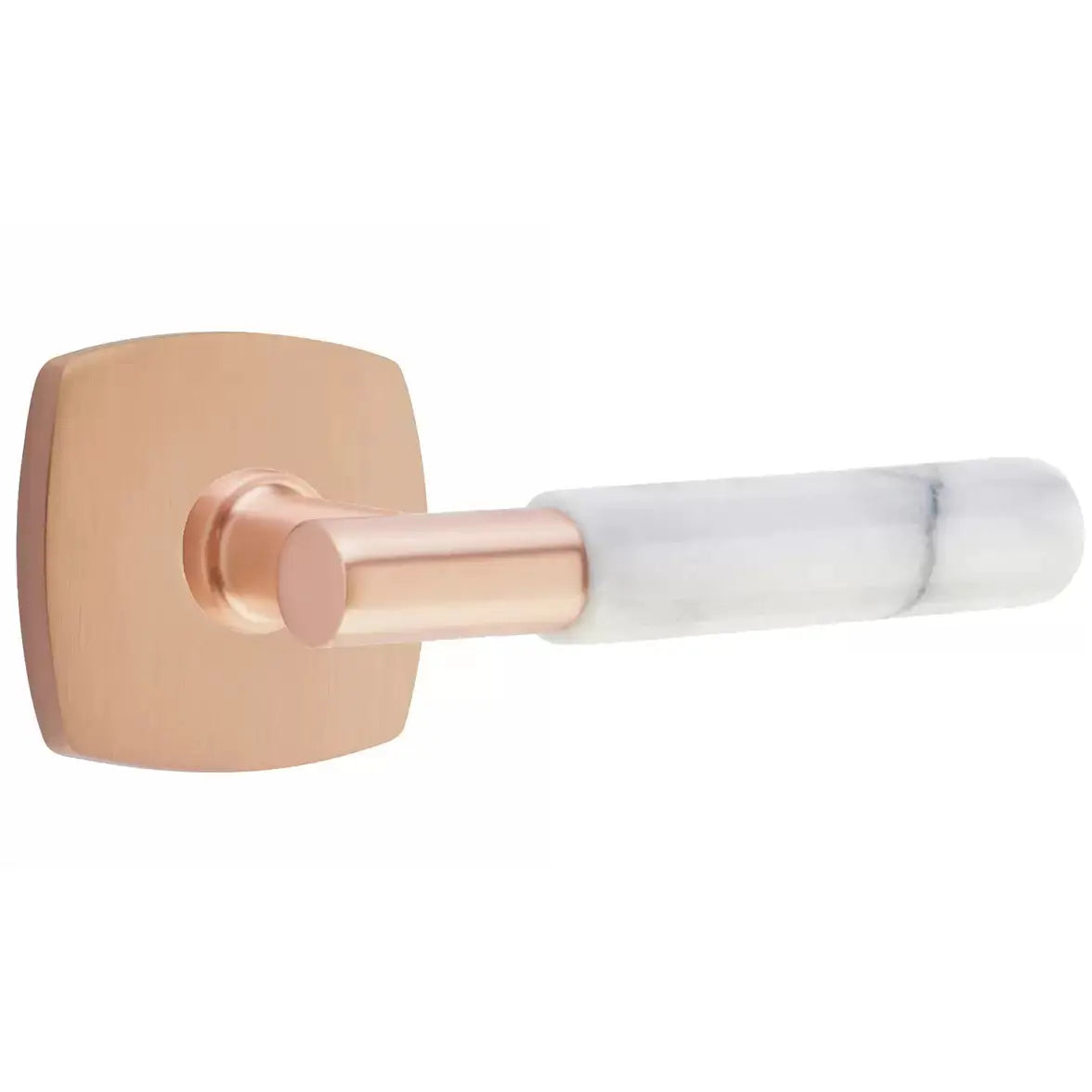 Emtek White Marble Lever with T-Bar Stem and Urban Modern Rose by Emtek
