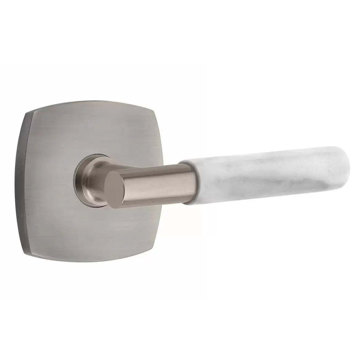 Emtek White Marble Lever with T-Bar Stem and Urban Modern Rose by Emtek