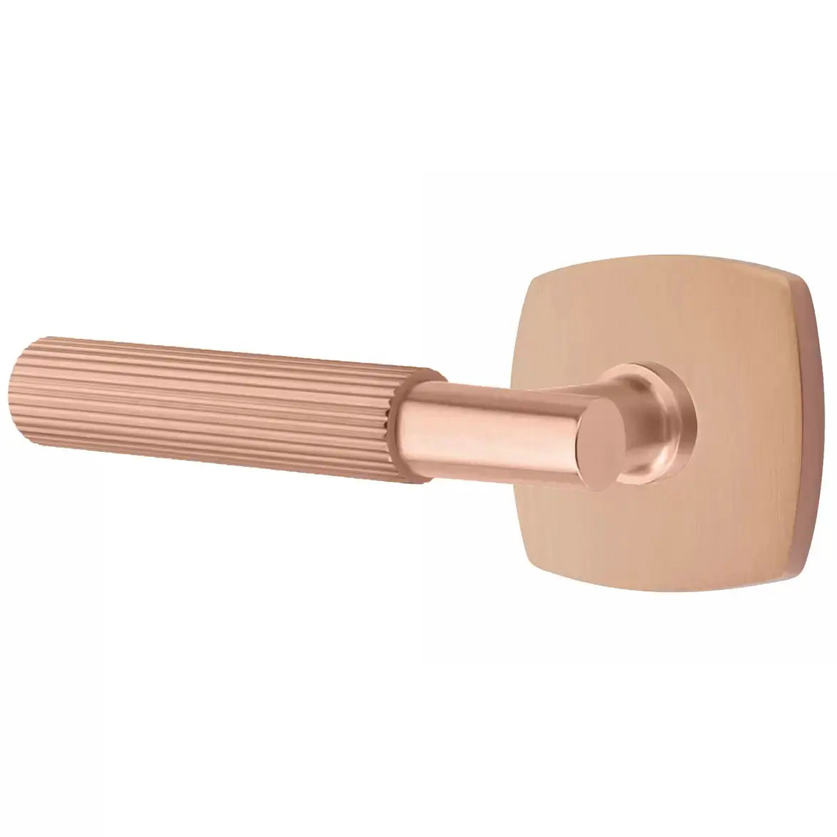 Emtek Straight Knurled Lever with T-Bar Stem and Urban Modern Rose by Emtek