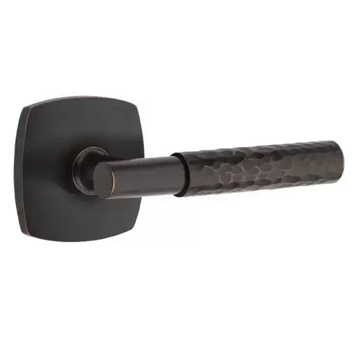 Emtek Hammered Lever with T-Bar Stem and Urban Modern Rose by Emtek