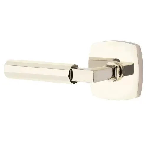 Emtek Faceted Lever with L-Square Stem and Urban Modern Rose by Emtek