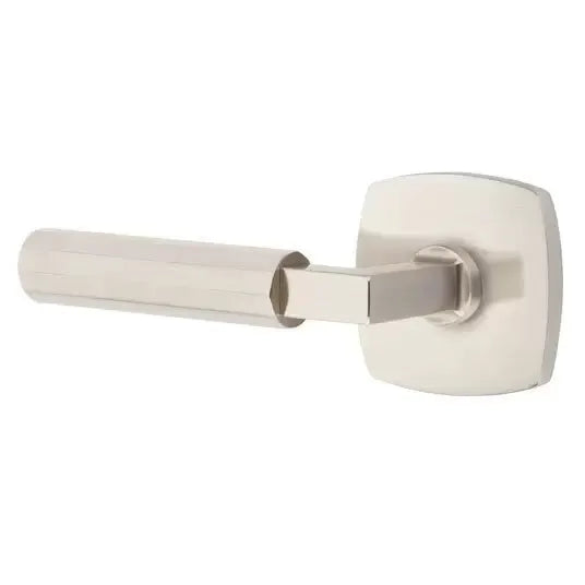 Emtek Faceted Lever with L-Square Stem and Urban Modern Rose by Emtek