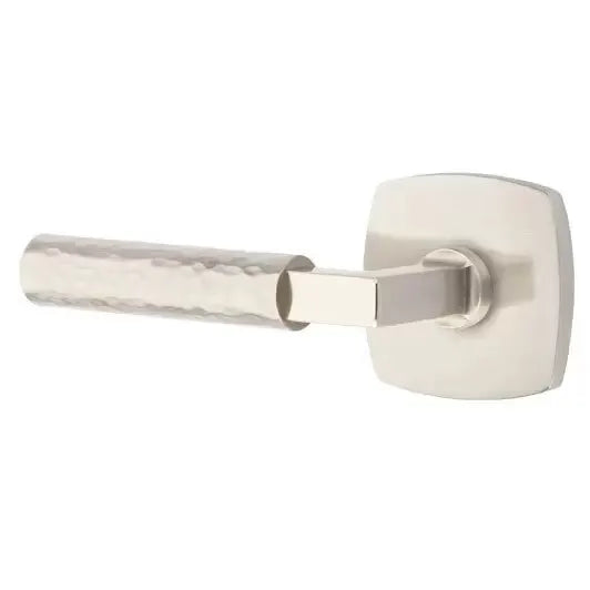 Emtek Hammered Lever with L-Square Stem and Urban Modern Rose by Emtek