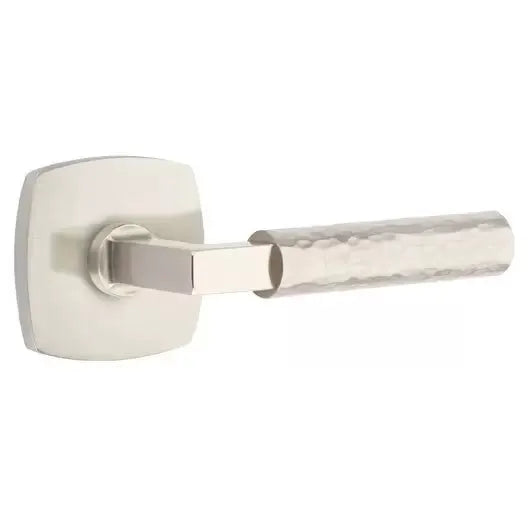 Emtek Hammered Lever with L-Square Stem and Urban Modern Rose by Emtek