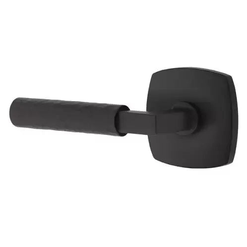 Emtek Hammered Lever with L-Square Stem and Urban Modern Rose by Emtek