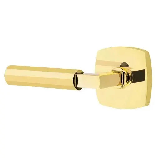 Emtek Faceted Lever with L-Square Stem and Urban Modern Rose by Emtek