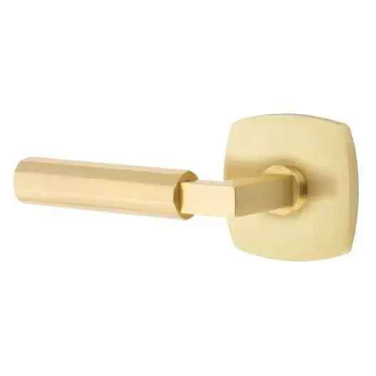 Emtek Faceted Lever with L-Square Stem and Urban Modern Rose by Emtek