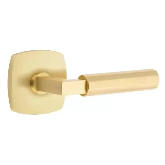 Emtek Faceted Lever with L-Square Stem and Urban Modern Rose by Emtek