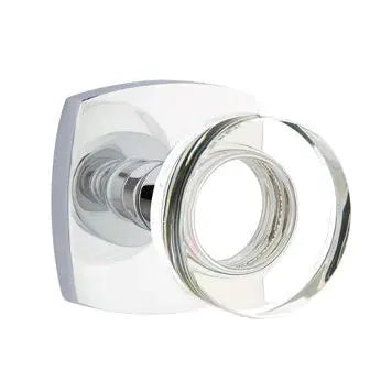 Emtek Modern Rose Disc Glass Knob with Urban Modern Rose by Emtek