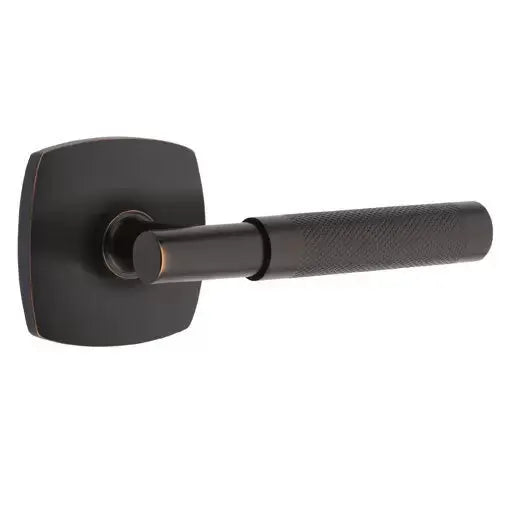 Emtek Knurled Lever with T-Bar Stem and Urban Modern Rose by Emtek