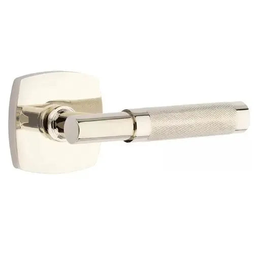 Emtek Knurled Lever with T-Bar Stem and Urban Modern Rose by Emtek