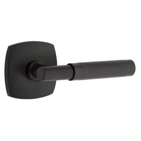 Emtek Knurled Lever with T-Bar Stem and Urban Modern Rose by Emtek