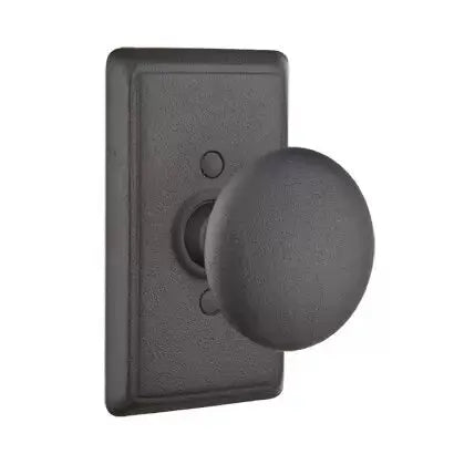 flat black steel door knob