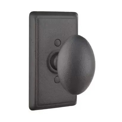 flat black steel door knob