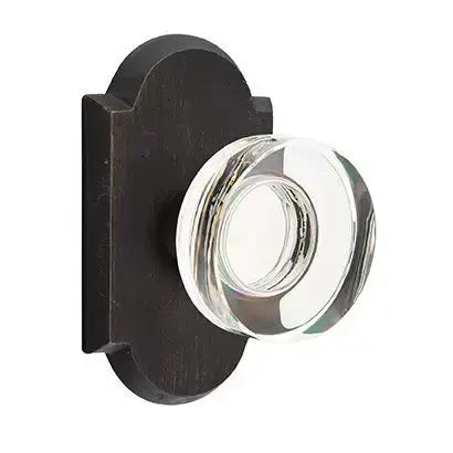 Emtek Modern Disc Glass Door Knob with #1 Rose by Emtek