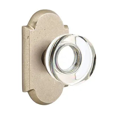 Emtek Modern Disc Glass Door Knob with #1 Rose by Emtek