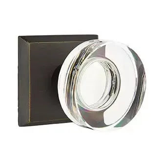 Emtek Modern Disc Glass Door Knob with #6 Rose by Emtek