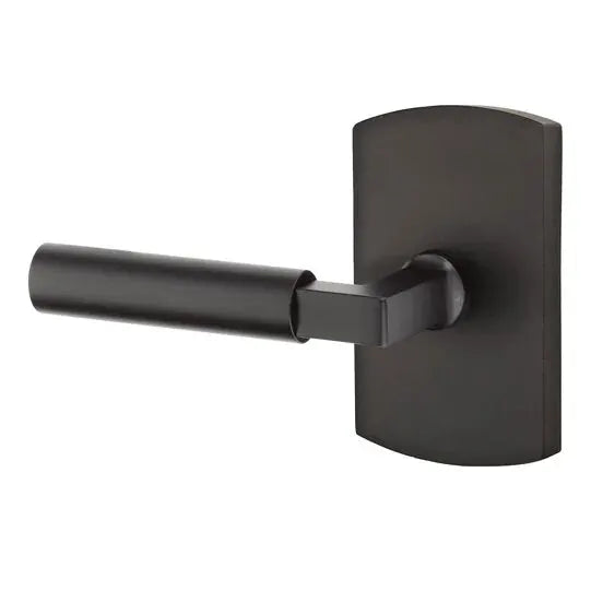 flat black bronze door lever