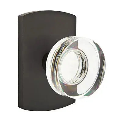 Emtek Modern Disc Glass Door Knob with #4 Rose by Emtek