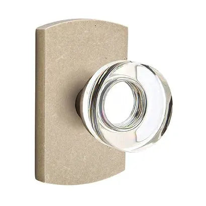 Emtek Modern Disc Glass Door Knob with #4 Rose by Emtek