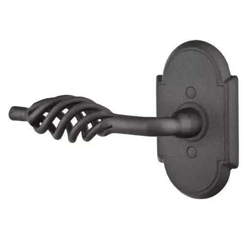flat black steel door levers
