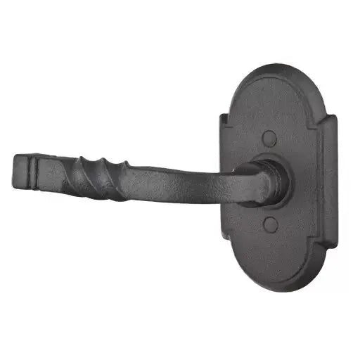 flat black steel door levers