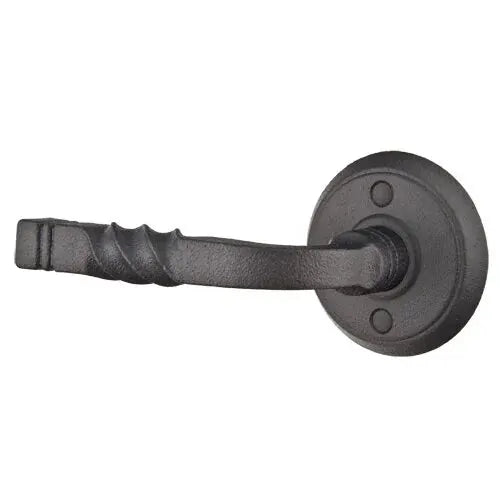 flat black steel door levers