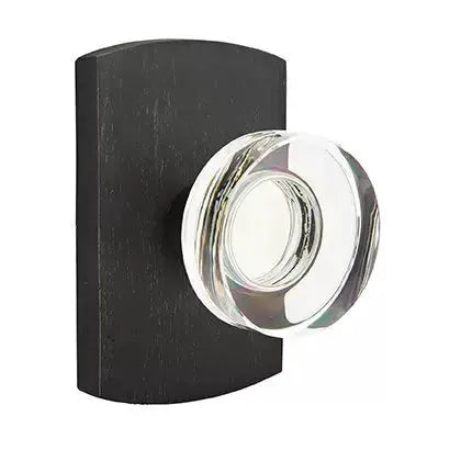 Emtek Modern Disc Glass Door Knob with #4 Rose by Emtek