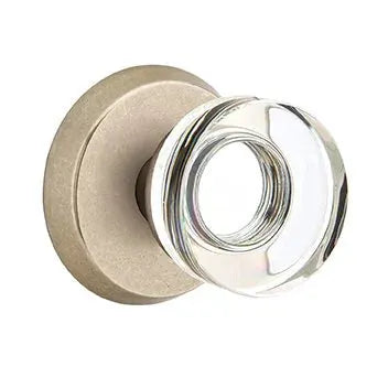 Emtek Modern Disc Glass Door Knob with #2 Rose by Emtek