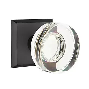 Emtek Modern Disc Glass Door Knob with #6 Rose by Emtek