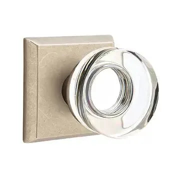 Emtek Modern Disc Glass Door Knob with #6 Rose by Emtek