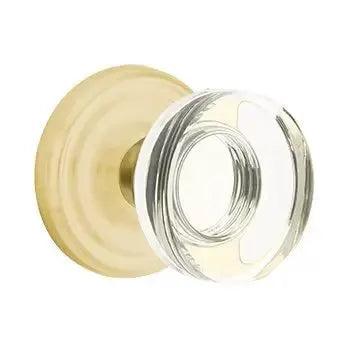 Emtek Modern Disc Glass Door Knob with Regular Rose by Emtek