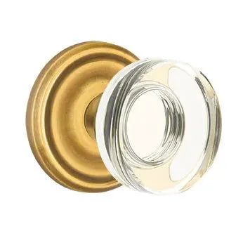Emtek Modern Disc Glass Door Knob with Regular Rose by Emtek