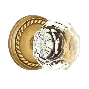 Emtek Diamond Door Knob with Rope Rose by Emtek
