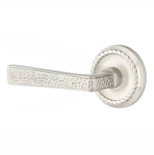 Emtek Hammered Door Lever with Rope Rose by Emtek