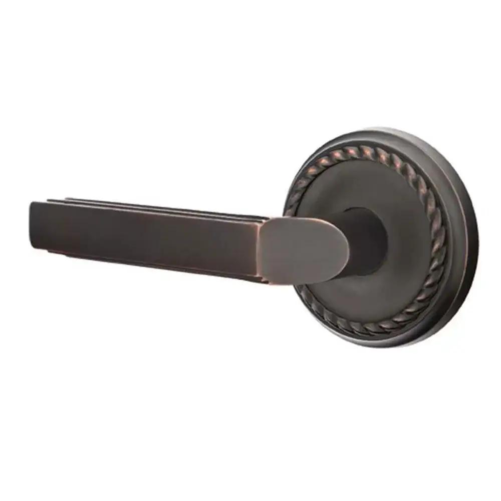 Emtek Milano Door Lever with Rope Rose by Emtek