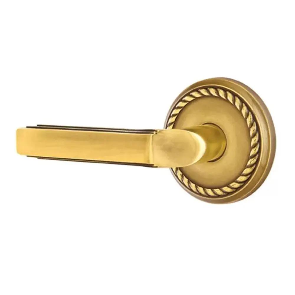 Emtek Milano Door Lever with Rope Rose by Emtek