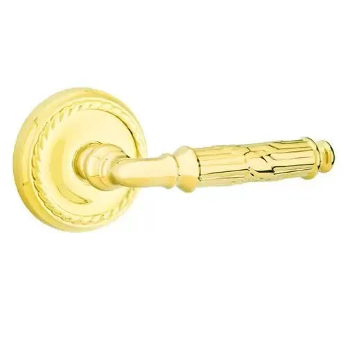Emtek Ribbon and Reed Lever with Rope Rose by Emtek