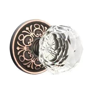 Emtek Diamond Door Knob with Lancaster Rose by Emtek