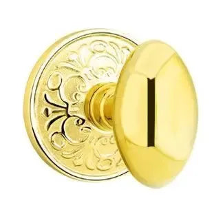 Emtek Egg Door Knob with Lancaster Rose by Emtek