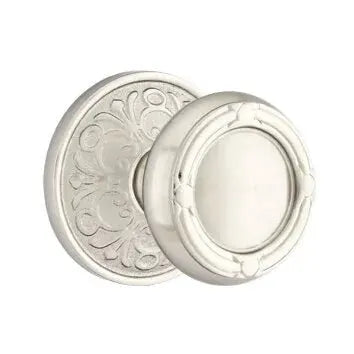 Emtek Ribbon and Reed Knob with Lancaster Rose by Emtek