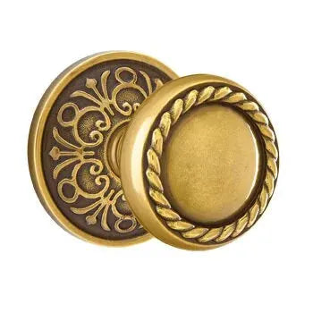 Emtek Rope Knob with Lancaster Rose by Emtek