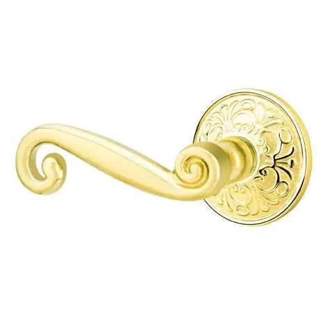 Emtek Rustic Door Lever with Lancaster Rose by Emtek