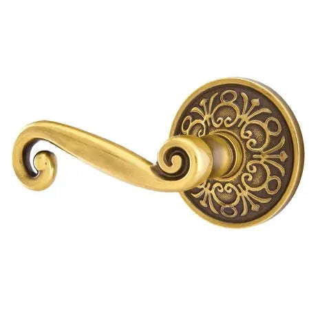 Emtek Rustic Door Lever with Lancaster Rose by Emtek