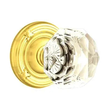 Emtek Diamond Door Knob with Ribbon and Reed Rose by Emtek