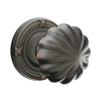 Emtek Melon Door Knob with Ribbon and Reed Rose by Emtek
