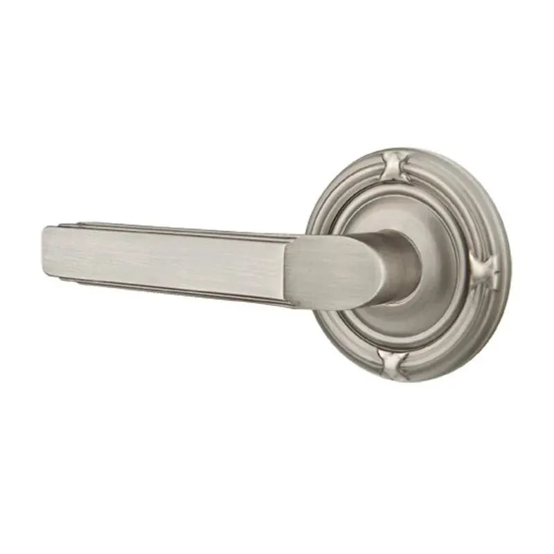 Emtek Milano Door Lever with Ribbon and Reed Rose by Emtek