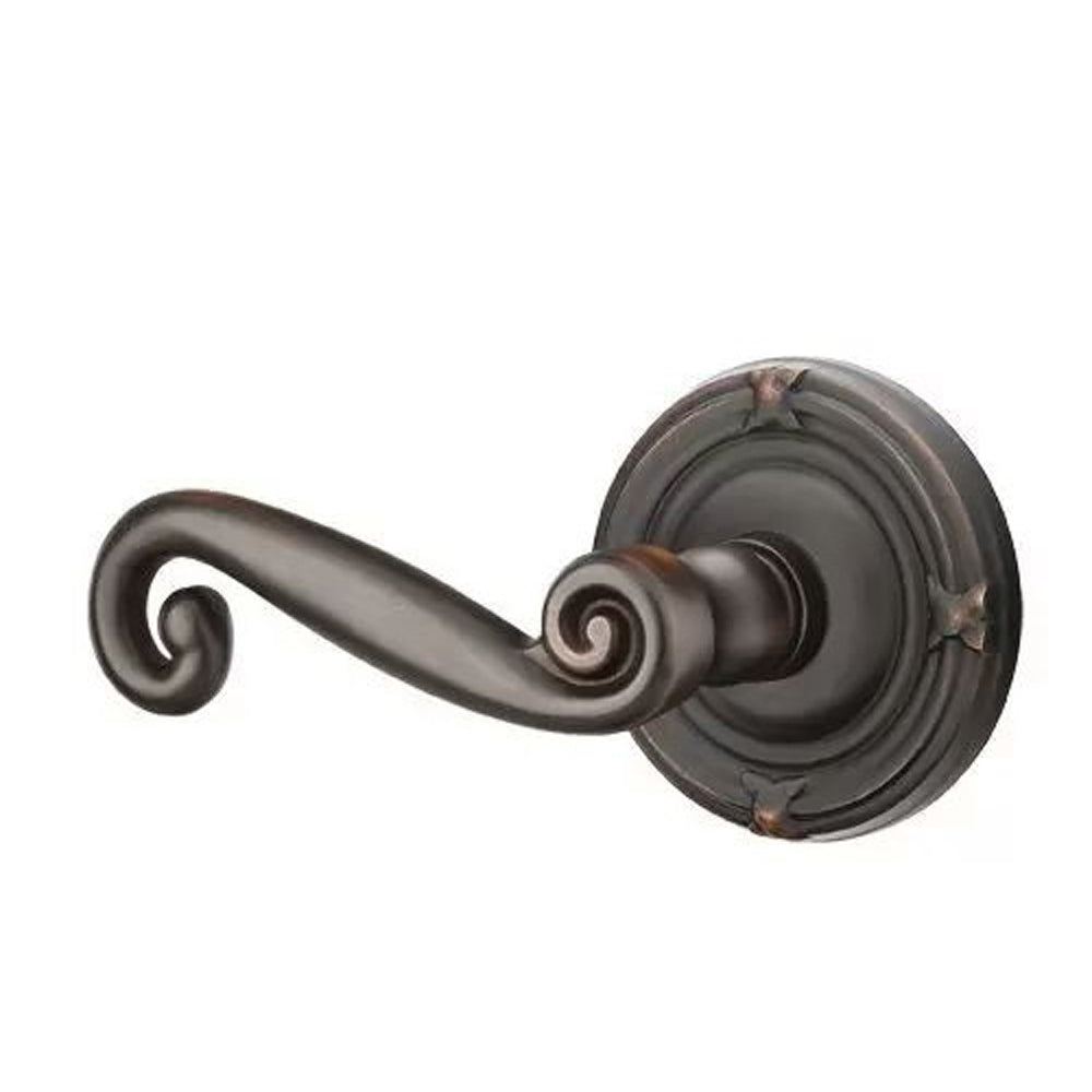 Emtek Rustic Door Lever with Ribbon and Reed Rose by Emtek