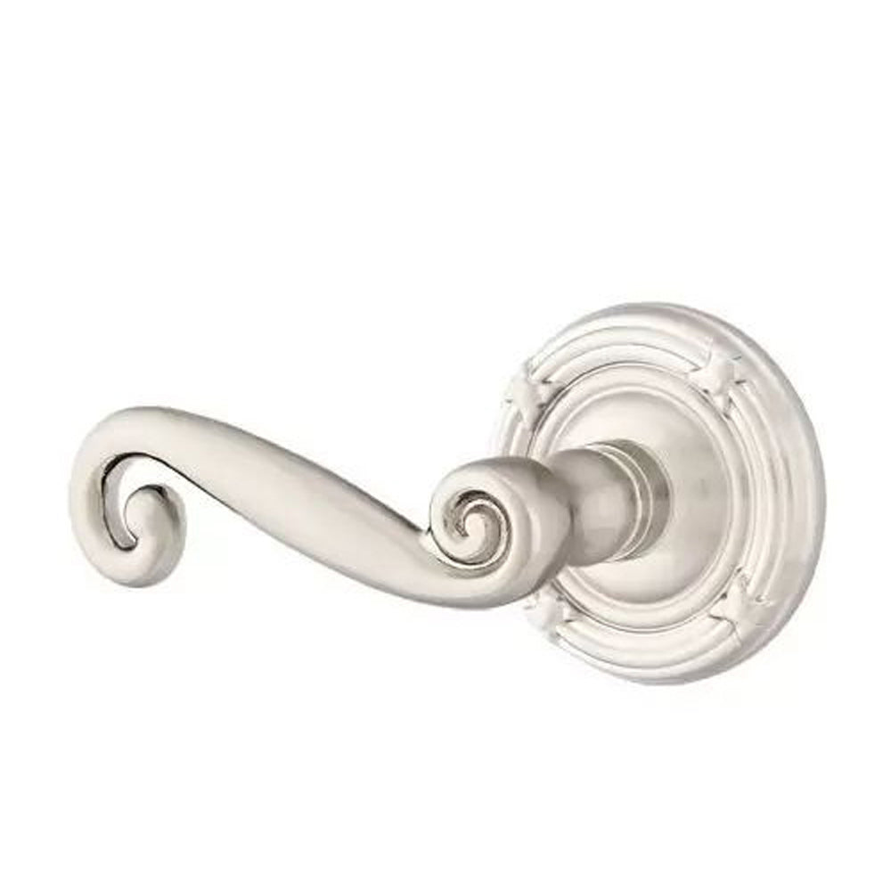 Emtek Rustic Door Lever with Ribbon and Reed Rose by Emtek