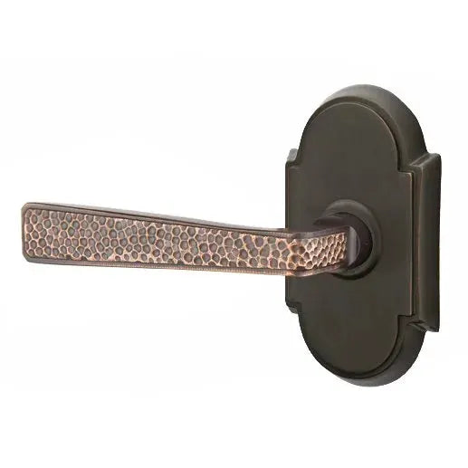 Emtek Hammered Door Lever with #8 Rose by Emtek